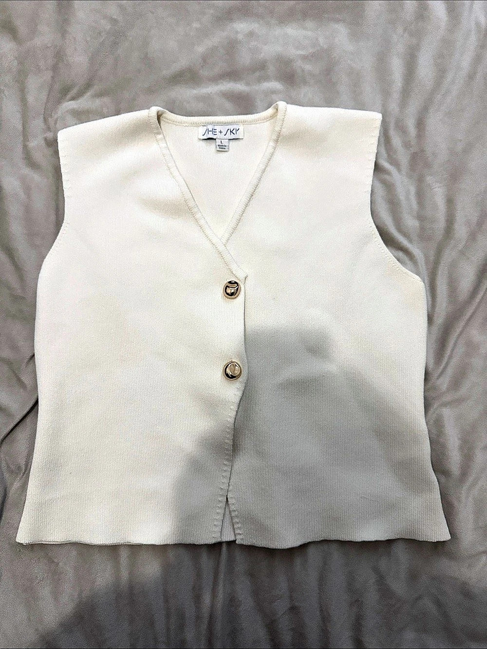 She + Sky-  Women’s Button Front Vest